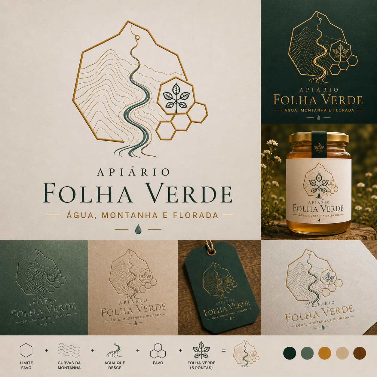 Branding Apiário Folha Verde